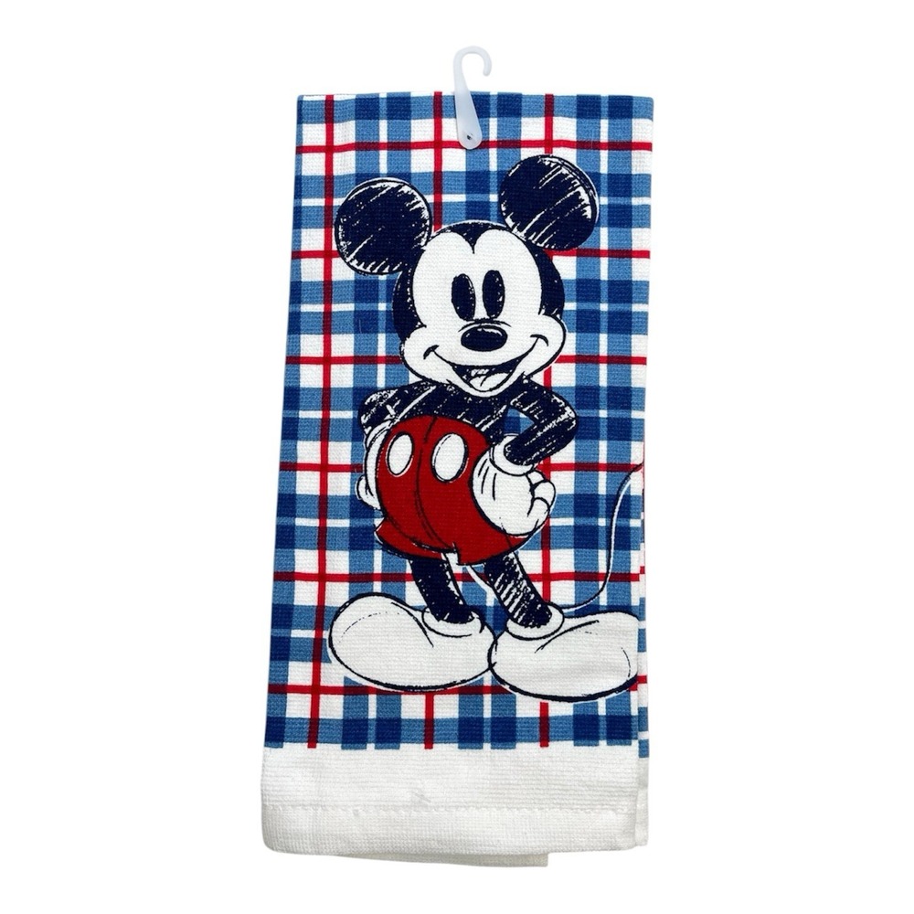 Disney Mickey Mouse Kitchen Dish Towel Sketchbook Red White‎ Blue New With Tags